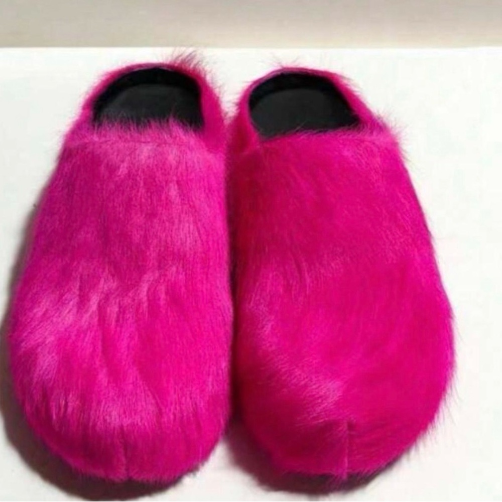 Marni Pink Fur Slides